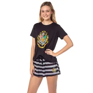 Harry Potter Womens' Wizarding World Hogwarts Crest Sleep Pajama Set Shorts