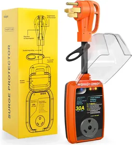 Nilight 50-30A RV Surge Protector Power Plug Adapter - 4200J Voltage Monitor, 14-50P to TT-30R Converter, 125V/3750W Waterproof Circuit Analyzer with Extension Cord for Camper Travel Trailer