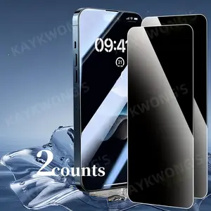 KAYKWONG'S Tempered Glass Phone Screen Protector, 2 Counts Anti-spy Phone Screen Protective Film, Phone Accessories Compatible with iPhone 16 15 Pro Max, Cover