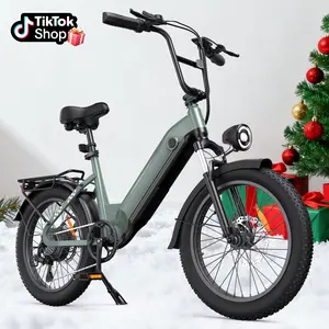 【Black Friday】U-8 1000W Peak Electric Bike for Adults, 48V13Ah Battery, 20-28MPH, 75Miles Long Range Electric Bike, 20"x3.0" Fat Tire,  Hydraulic Disc Brake, 7 Speed Gearing UL 2849 Certified, Green
