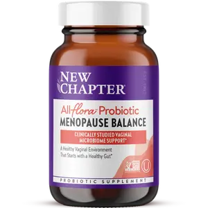 New Chapter All-Flora Probiotic Menopause Balance Supplement, Ultra-Concentrated Probiotics for Women with Black Cohosh for Menopause Hot Flashes - 30 Vegan Capsules