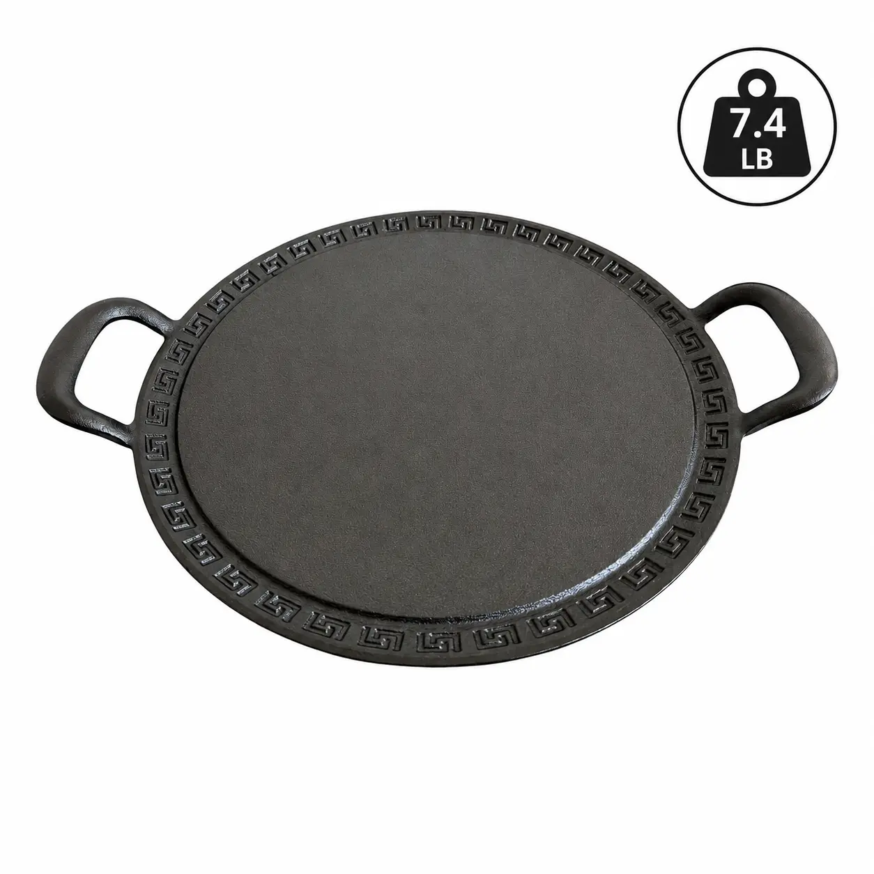 MIRACLE Round Heavy-Duty Cast Iron Flat Top Griddle Pan - 12.5-Inch (32cm) 5mm Thick Gauge, Traditional Nonstick Roti Tawa with Dual Handles, 7.4 lb Durable Pans & Woks, Oven-Safe, All Stove Compatible for Baking, Clean Finish, Cookout Ready