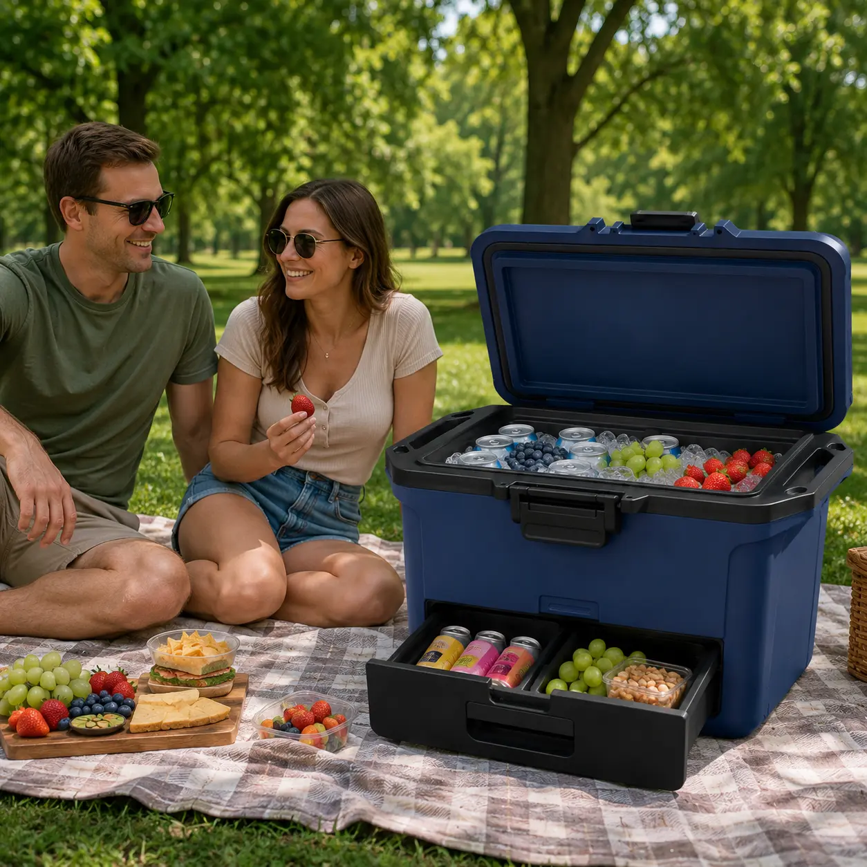 FrostVault Hard Cooler, 50QT Insulated Ice Chest for Camping, Beach, Fishing and Road Trips