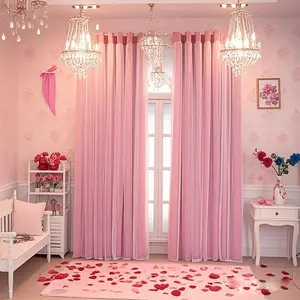 Double Layer Curtain, 2 Counts/set Integrated Fabric & Sheer Curtain, Light Luxury Style Curtain for Bedroom, Floor-to-ceiling Windows and Bay Windows