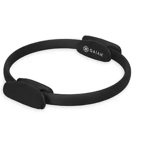 Gaiam Pilates Ring 15" Fitness Circle with Lightweight Durable Foam Padded Handles Flexible Resistance for Toning Arms Thighs Legs Core Black