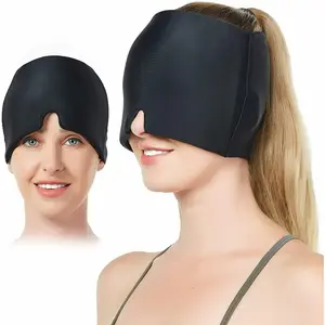 Physical Cooling Cap with Ice Gel Towel, Includes Gel Ice Pack and Eye Mask, Sleep Mask, Sleeping Mask, Cool Comfort, Relaxing Headwear, Multi-Functional for Home, Travel, Office, School, Beach