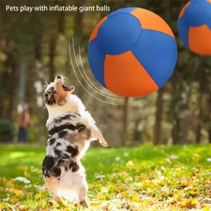 Large Interactive Dog Ball Toy - Diameter 45cm Wobble Wag Herding Ball for Medium & Large Dogs, Durable Inflatable Giant Ball for Indoor & Outdoor Play