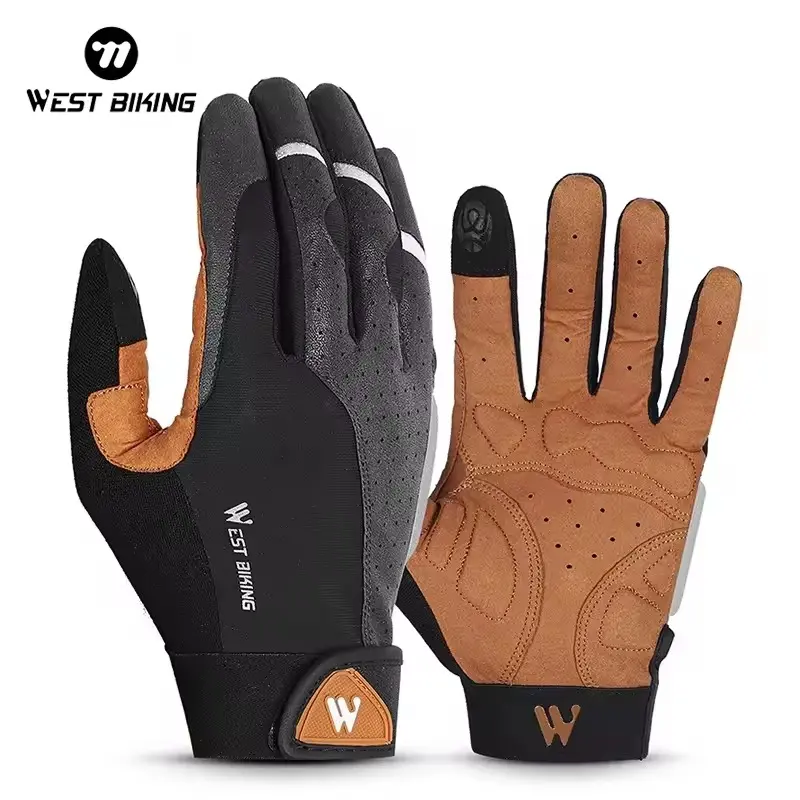 WEST BIKING Mountain Bike Gloves, Protective Gear, Riding Gear, Adult Full Finger Design, Waterproof & Touch Screen Compatible, Ideal for Outdoor Cycling Activities