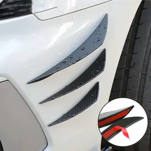 6Pcs Universal Front Bumper Lip Diffuser Splitter Fins Decoration Car Body Spoiler Canards Valence Chin Car Tuning Canard Decoration Accessories Automotive