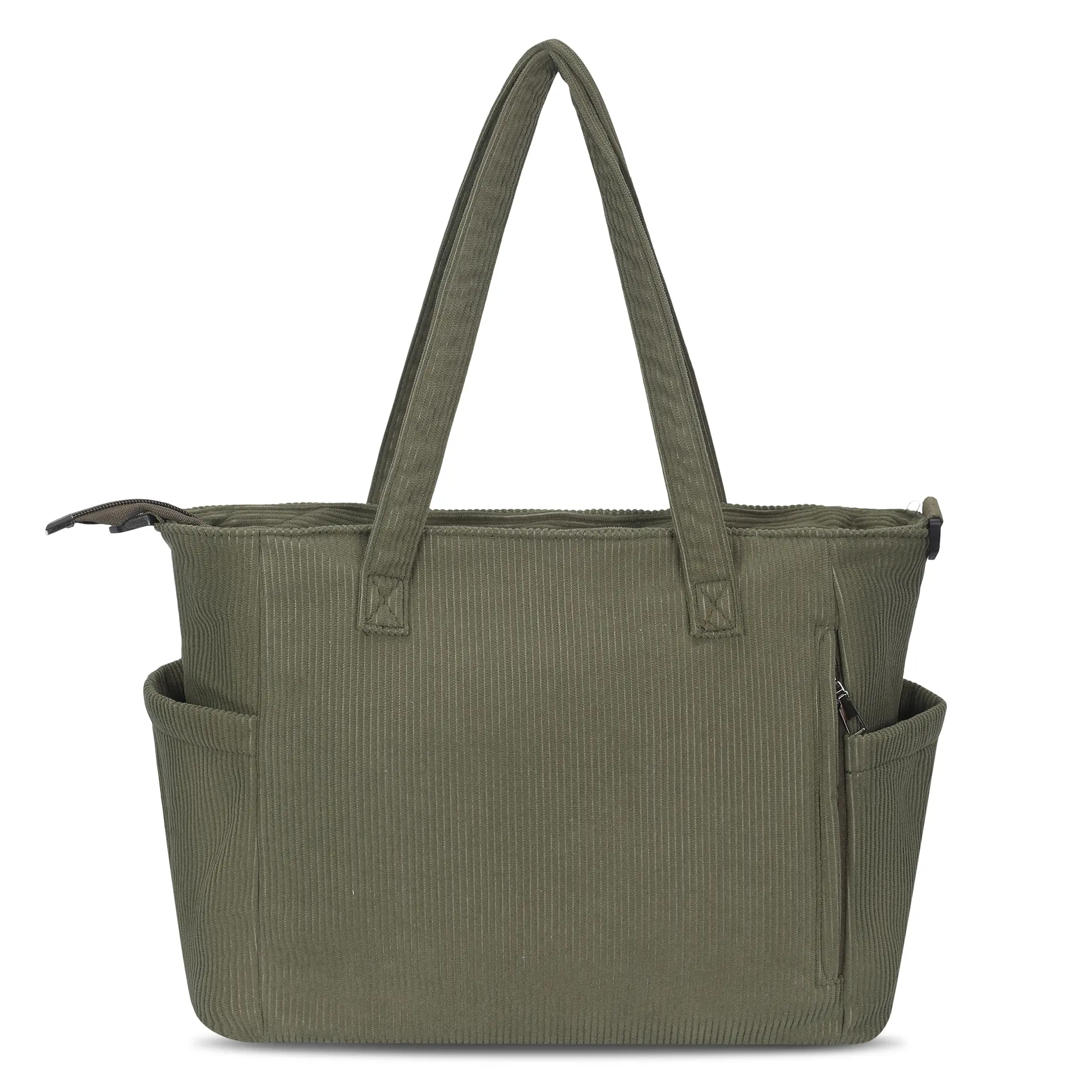 [Clearance] Corduroy Tote Bag Large Capacity College Bag for Girls Fashionable Handbag for Work & Travel Lightweight Everyday Shoulder Crossbody Bag