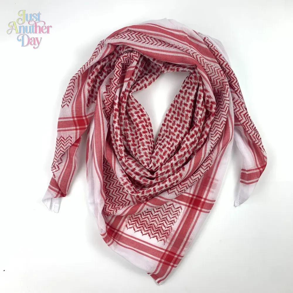 Arab Jacquard Square Headscarf - All-Season Middle Eastern Traditional Attire for Camping, Hiking, Picnic Use (Dubai-Style, Saudi-Style)