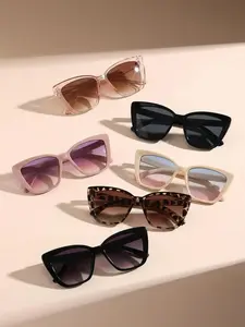 6 Pairs Fashion Multicolor Large Frame Sunglasses, Perfect for Commuting, Parties, Photoshoots, Ideal Gift Choice