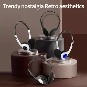 Wireless Headset Headphone 3.5mm Audio Lightweight Long Battery Life for Android Apple Computers Retro Vintage Style Openear Earbud Active Noise Cancellation Bluetooth Waterproof Bone Conduction Soft Silicone Cover