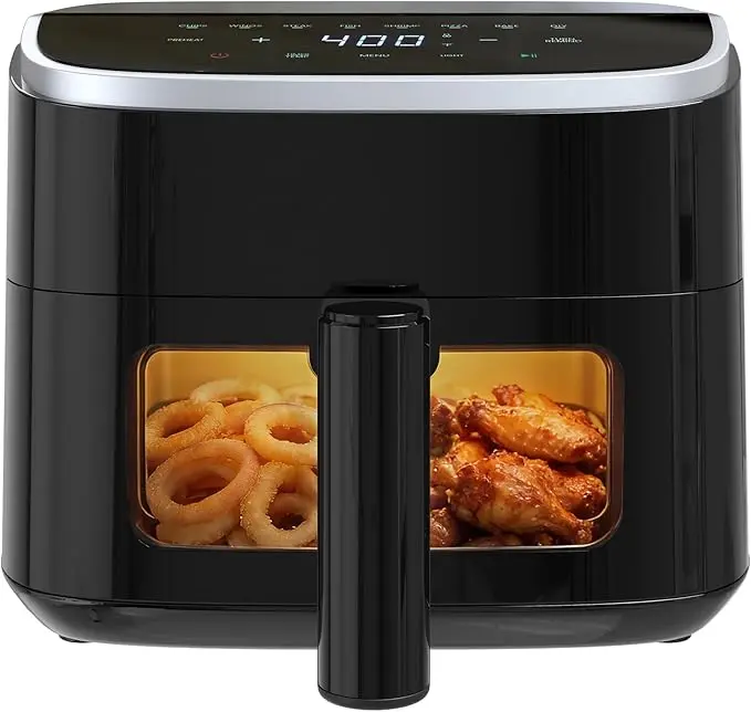 4Qt Digital Touch Screen Air Fryer - Multi Cooker, Small, Automatic Power-Off, Non-Stick Insert Fryer with 1500W, Visible Window, 8 Presets, Dishwasher-Safe Basket, Multi Cooker Fryers, Small Fryers