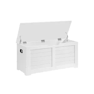 VASAGLE Storage Chest, Storage Trunk with 2 Safety Hinges, Storage Bench, Farmhouse Style,  for Entryway, Bedroom, Living Room