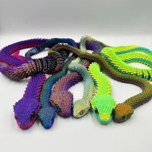 Bush Viper 3D Printed Figurine with Glass Eyes