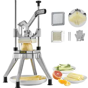 VEVOR Commercial Vegetable Fruit Chopper 1/4 Blade Heavy Duty Professional Food Dicer Kattex French Fry Cutter Onion Slicer Stainless Steel for Tomato Peppers Potato Mushroom