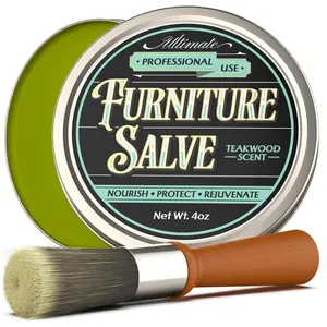 Furniture Salve for Leather - Polisher, Moisturizer, and Restorer for Couches and Furniture - Conditioner for Leather, , and Vinyl - Repair Salve with Brush - 4oz