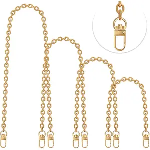 4 Pcs Different Size Purse Chain Strap Cross body Chain Strap Replacement Chain for Handbag Shoulder Bag Purse(15.7/23.6/31.5/47.2 Inches-O chain 0.28 Inch, Gold)