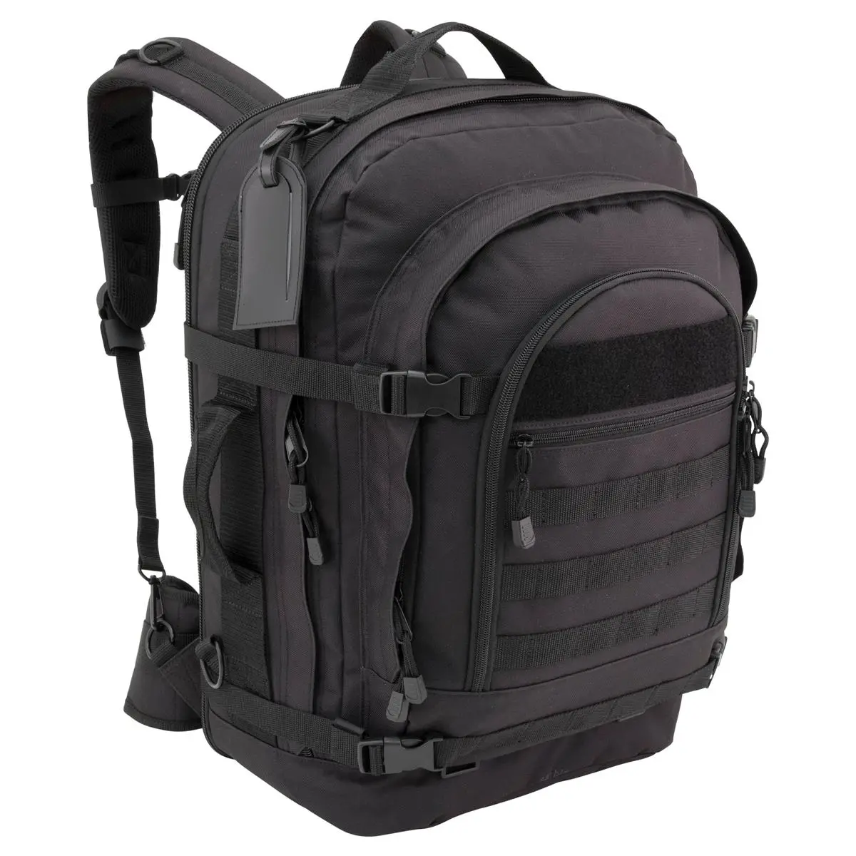 Advantus MRC02160-BK Mercury Tactical Gear Bunker 72-Hour Functional Backpack, Black, Synthetic Faux Leather 600D Poly, Multi Support, Compartments, Zip Closures, Hydration Slot, MOLLE Panels, Adjustable Shoulder Strap, Web Handle