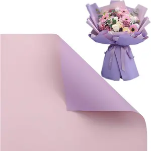 20 Sheets Double-Sided Colors Flower Wrapping Paper, Valentine's Day Bouquet Wrapping Paper 22.8x22.8Inch  for  Packaging, Flower Shop Bouquet Packaging (+Light )