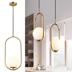 Modern Pendant Light, Luxury Oval Frame Ball Pendant, Elegant Lighting, Decorative Light, Home Decor Lighting, Ideal for Dining Room and Kitchen, Ceiling Mounted, Adjustable, No Bulb Included