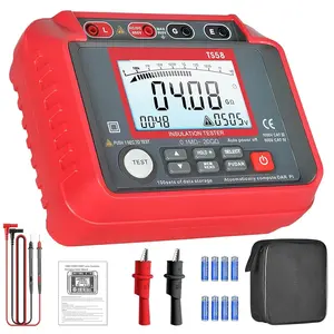 1000V Insulation Resistance Megohmmeter Tester, 0.1MΩ-20GΩ Milliohm Meter with 50/100/250/500/1000V Test Voltage, PI/DAR Testing, 100 Data Storage for Motors Cables Transformers