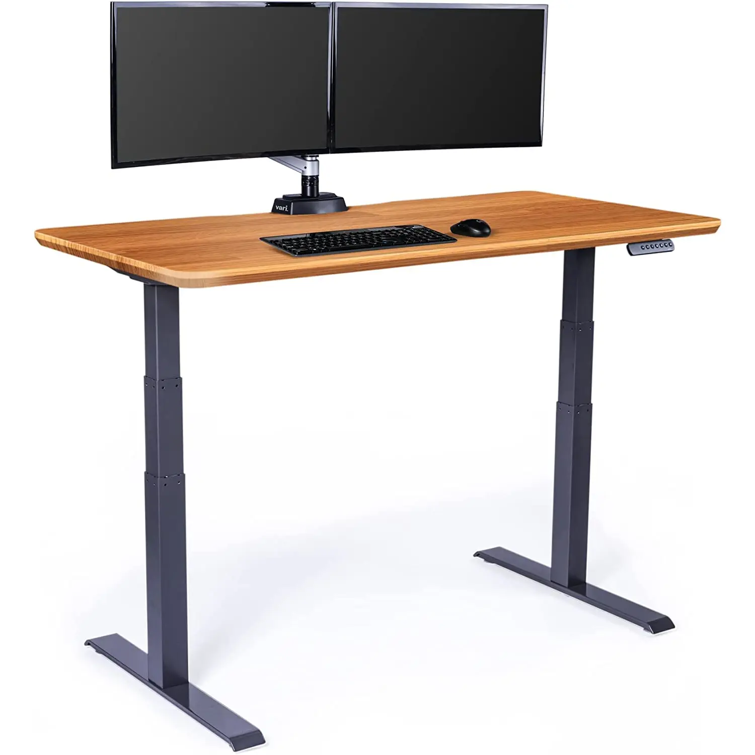 Vari Electric Standing Desk - 60X30 Varidesk, Adjustable Height Stand up Desk - Dual Motor with Memory Presets, Stable T-Style Legs- Home Office Essentials Computer Desk - Butcher Block Vari