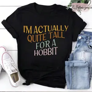 I'm Actually Quite Tall For A Hobbit Vintage T-Shirt, Hobbit Core, Sarcastic Hobbit, Short Girl Gift, Book Lover Gift Idea, LOTR Fans Shirt