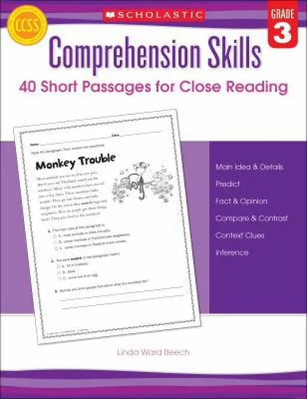 USED Book - Comprehension Skills: Short Passages for Close Reading: Grade 3 by Beech, Linda (Paperback) - english