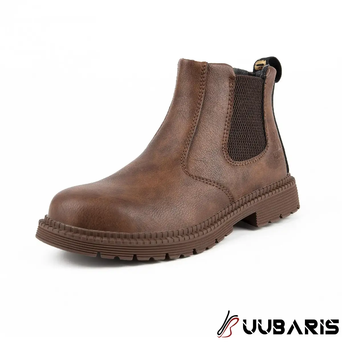 UUBARIS Men's Steel Toe Work Boots - Anti-Skid Safety Shoes Leather Waterproof Work Shoes