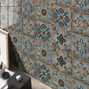 Self-Adhesive Removable Vintage Tile Backsplash, Waterproof and Oil-Resistant for DIY Kitchen & Bathroom, 5.9x11.8 Inch Wall Decor