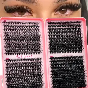 800 pcs Natural Soft False Eyelashes 30D-60D 9-18mm D Curl Eyelash book 0.07mm Density For DIY Handmade Eyelash Extension For Daily Makeup Manga Cosplay Upgraded Gift Box With Clusters Of Lashes，Individual Lash Clusters， False Eyelashes