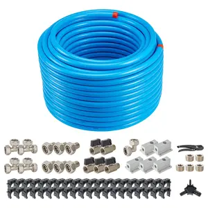 VEVOR Air Compressor Line Kit,  200FT x 3/4", HDPE-Aluminum Compressed Air Piping System, Leak-Proof & Easy-to-Install, Compressed Air Line Tubing Kit for Garages Workshops, Blue