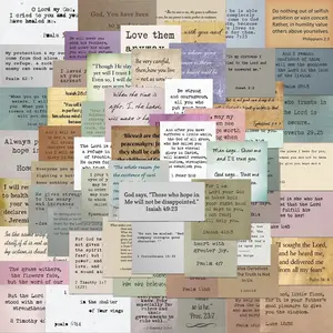 Bible Verse Sticker, 60pcs/set Waterproof Vinyl Decal, Decorative Sticker for Notebook, Water Bottle, Phone Case, Scrapbook, Journal, Ornaments