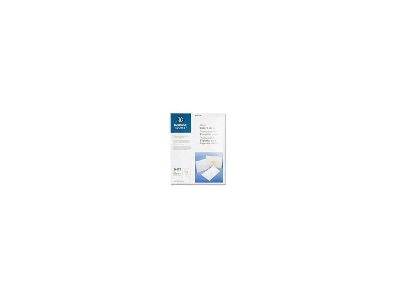 Business Source Mailing Labels Laser 1"x2-3/4" 1500/PK Clear 26123