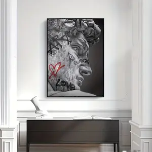 1pc of David Parody Gray Frameless Print Decoration Artistic