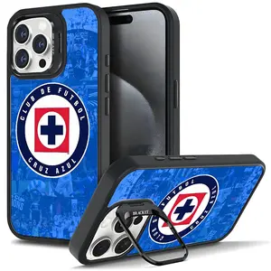 Mexican soccer team theme—Cruz Azul Aesthetic Pattern MagsafeCasing For iphone 16 15 14 13 12  PRO PLUS MAX HardTPU Tough Metal Lens frame Film With Bracket Stand GiftSpeaker Bluetooth Camera Holder Cellphone drop protection phone case