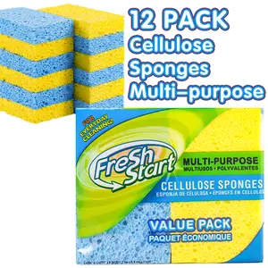 Non-Scratch Cellulose Dish Sponges, Double-Sided Kitchen Cleaning Tool with Tough Scrubbing Pad, Home Care Supplies