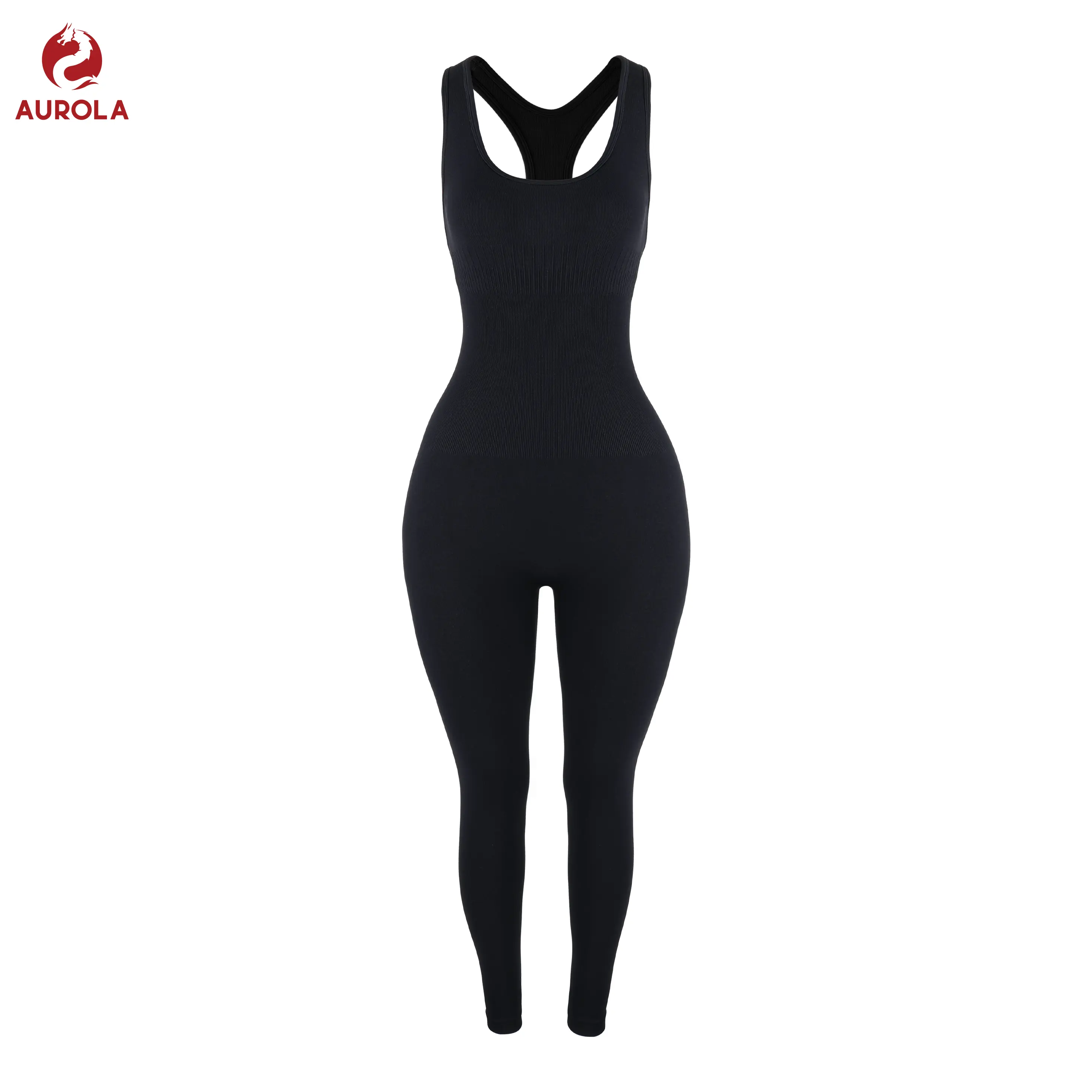 AUROLA Power Workout Jumpsuit for Women Yoga Gym Seamless One Piece Racerback Tummy Control Padded Bra Jumpsuit tiktokshopbacktoschool
