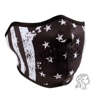 Balboa Zan Headgear Half Mask Neoprene - Black & White Flag