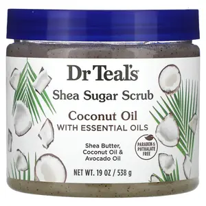 Dr. Teal's Shea Sugar Scrub, Coconut Oil With Essential Oils, 19 oz (538 g)