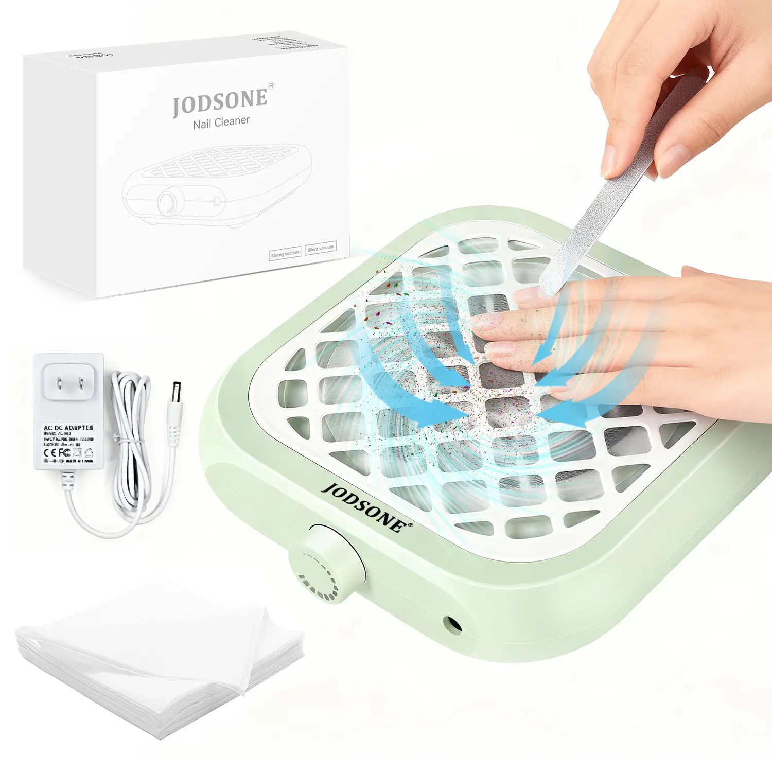 JODSONE Low Noise Nail Dust Collector 6000RPM, Powerful Suction, Portable with 30 Filters | Nail Salon Essential JODSONE Low Noise Nail Dust Collector 6000RPM, Powerful Suction, Portable with 30 Filters | Nail Salon Essential