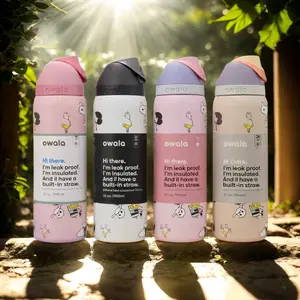 Owala 32oz Cute Pink Water Bottle – FreeSip Technology, Vacuum Insulated, Spill Proof Lid, Keeps Water Ice Cold, Ideal for School, Gym & Travel