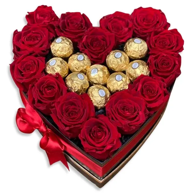 Artificial Roses Heart Box - Perfect Gift for Any Occasion