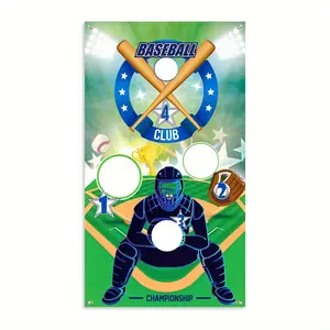 Baseball Theme Party Decoration Banner, Sports Themed Birthday Indoor Outdoor Game Backdrop, No Power Required, 2D Flat Banner 1pc