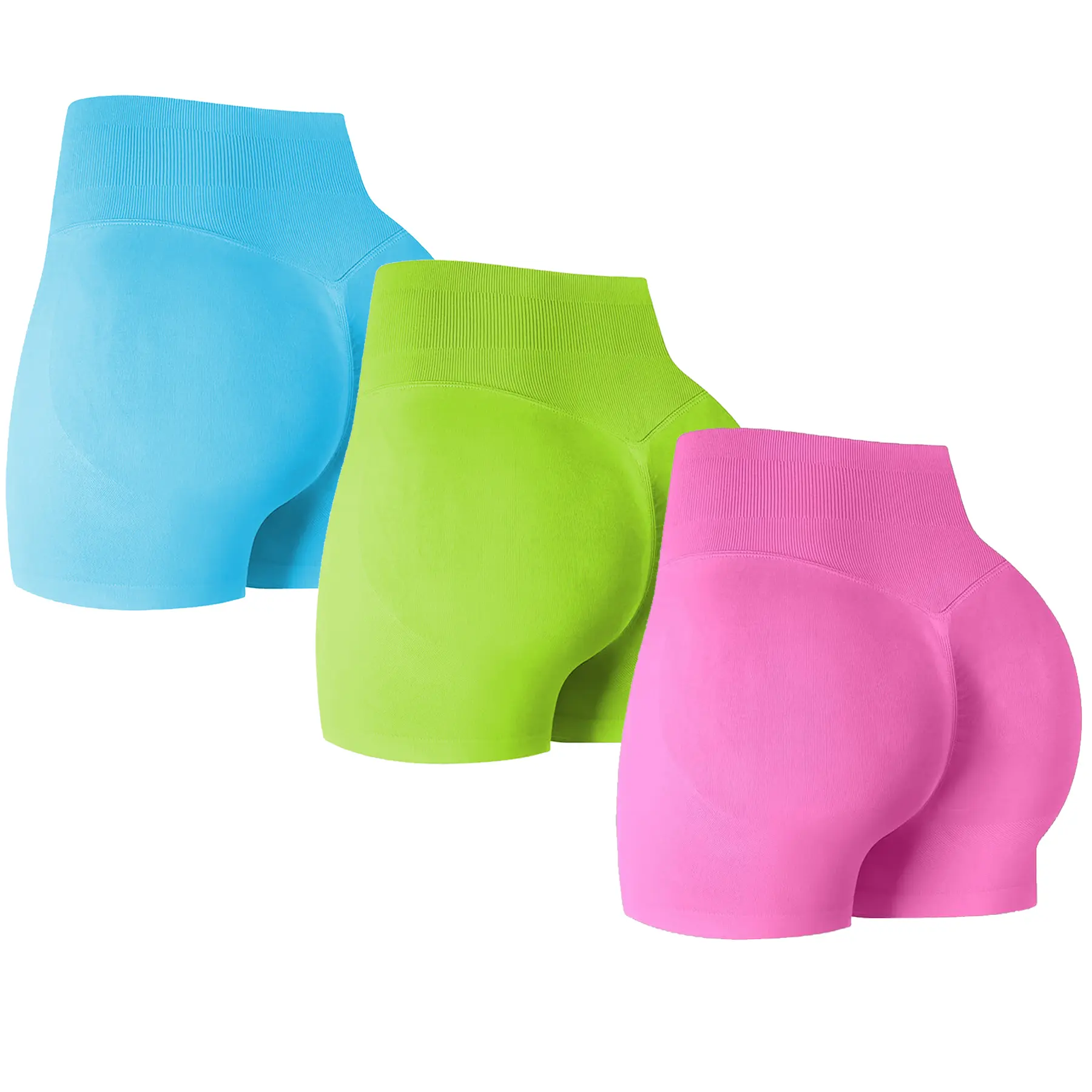 Hot pink+Light blue+Neon green