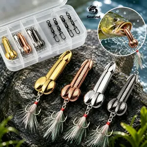 4Pcs Funny Shape Metal Spoon Lures Set Reflective Hard Fishing Baits with Treble Hooks Freshwater Saltwater Casting Spinner Jig Bait for Bass Trout Pike