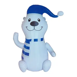 Inflatable Polar Bear Christmas Decoration for Indoor and Outdoor Use