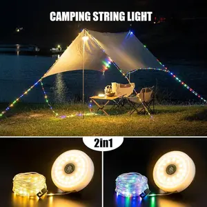 3PCS Camping Lights String: Outdoor String Lights with 5 Lighting Modes - Quick 30s Recovery Durable and Waterproof - USB Charging Portable Camping Lights for Camping/Yard/and Hiking